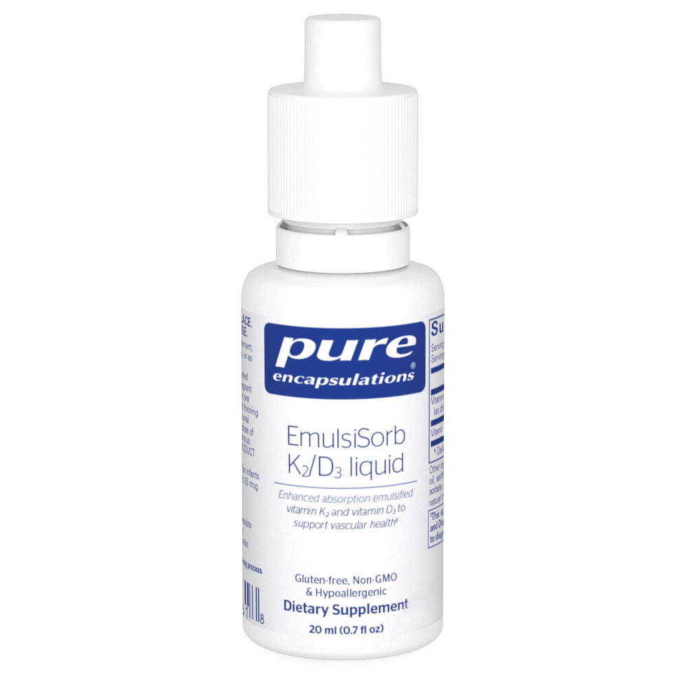 Front view of Pure Encapsulations EmulsiSorb K2/D3 Liquid bottle