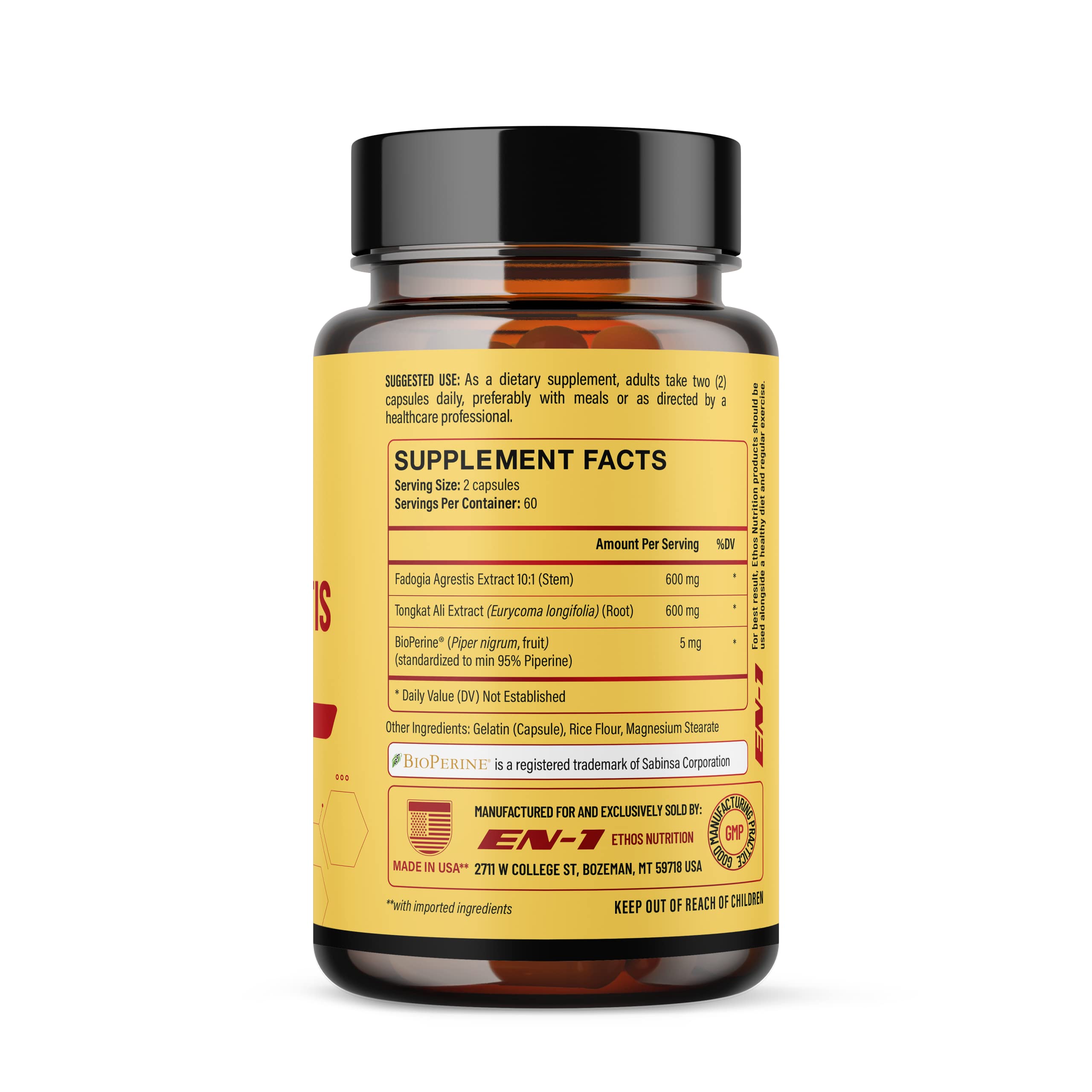 120 capsules per bottle of Tongkat Ali supplement