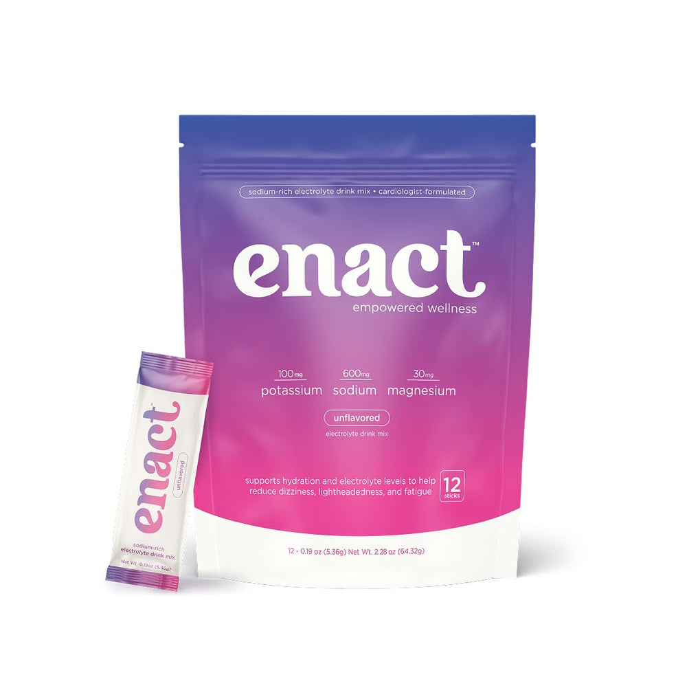 Enact Hydration electrolyte packet label highlighting doctor-formulated blend.