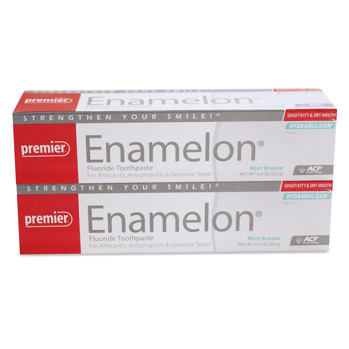 Front view of Enamelon Mint Breeze toothpaste two-pack