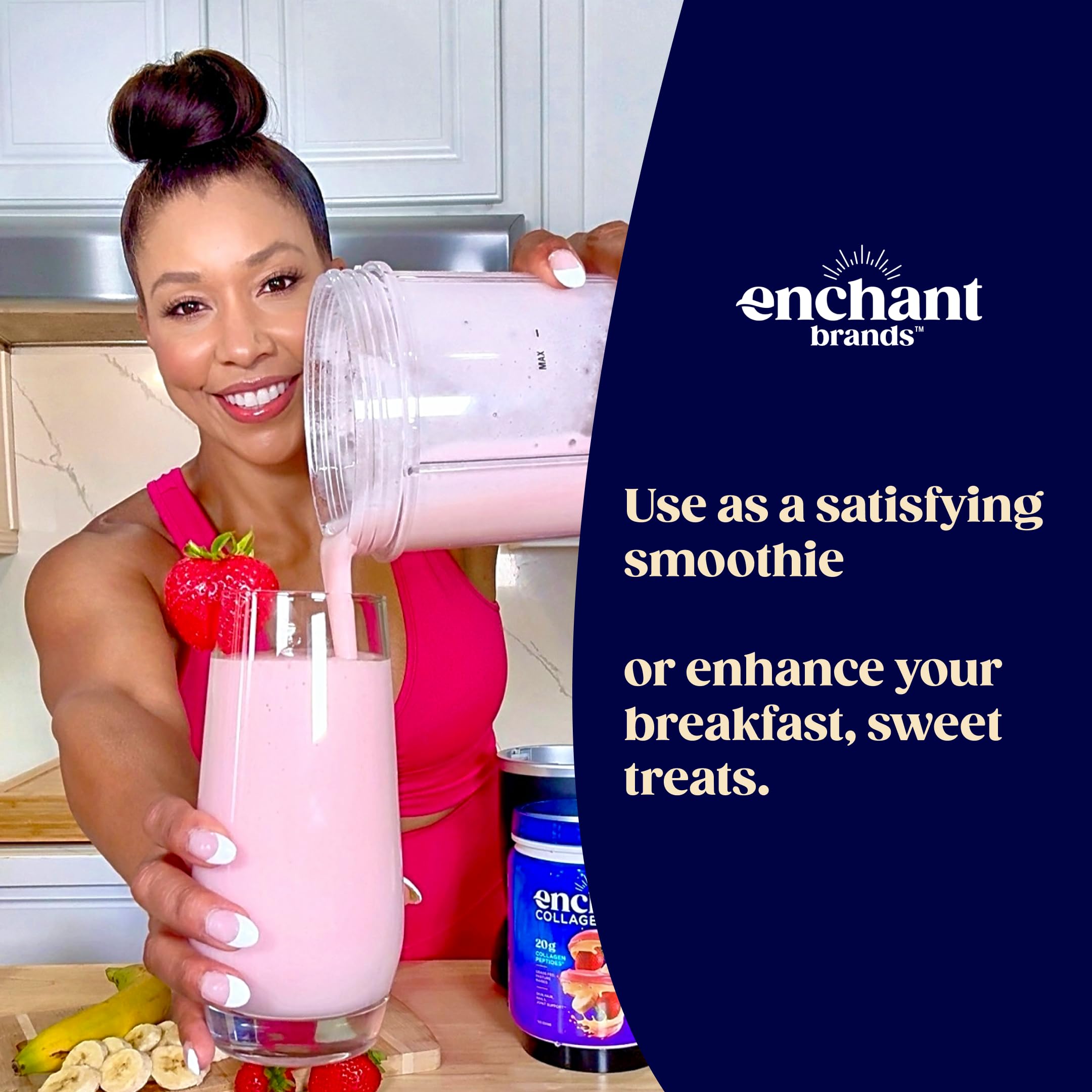 Nutrition facts panel showing 20 g protein per serving