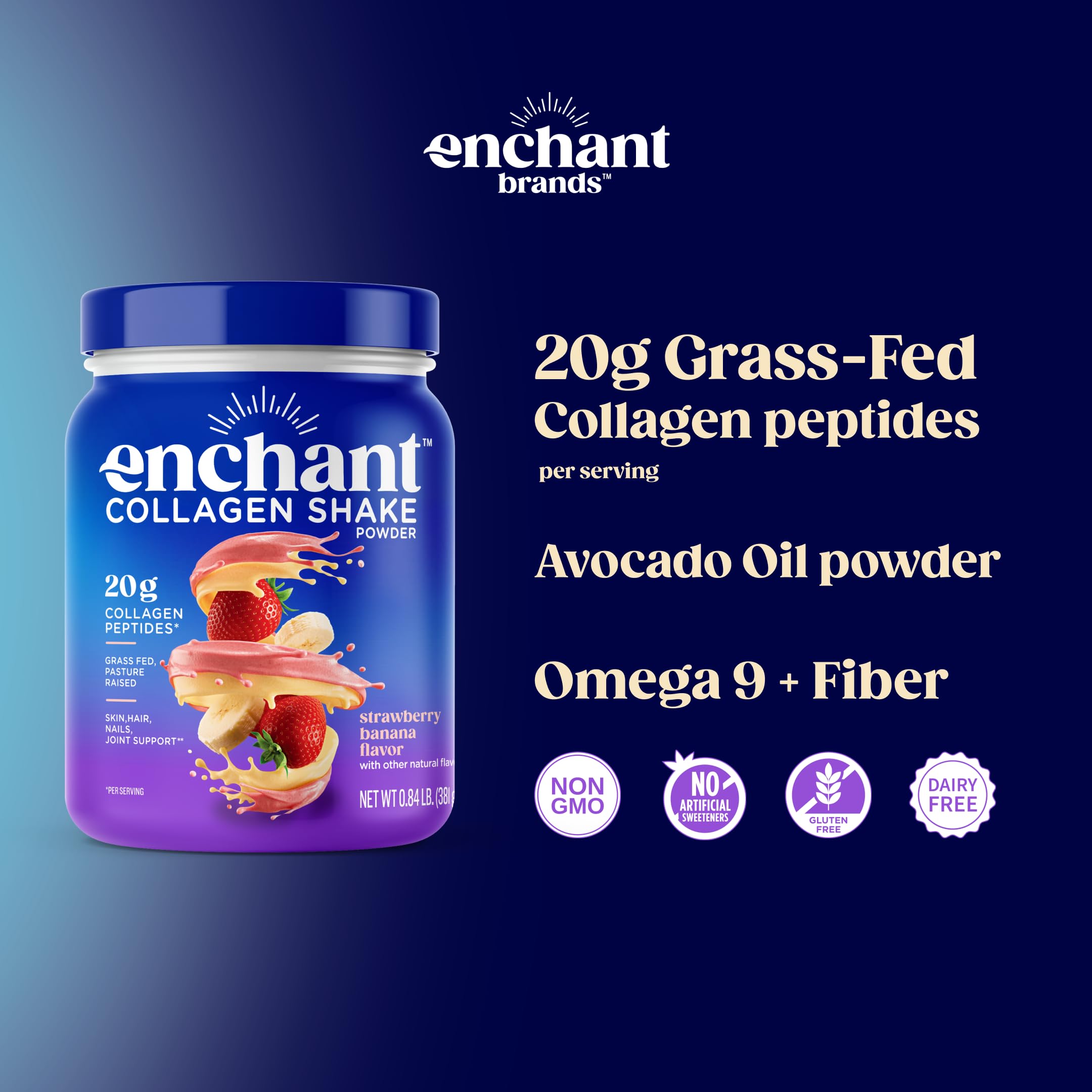 Close-up of strawberry and banana flavor powders