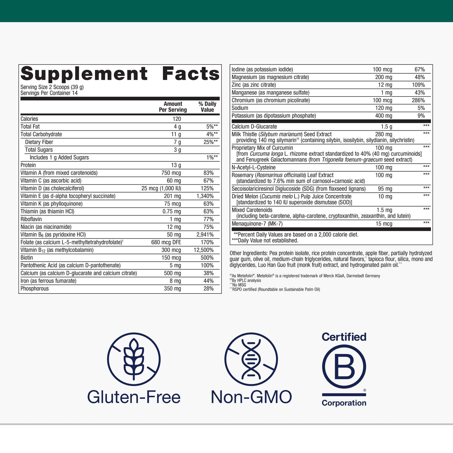 Close-up of Endo Axis label highlighting MK-7 vitamin K2