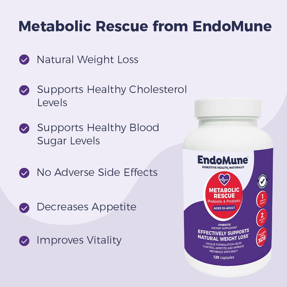 Endomune Metabolic Rescue ingredients graph hints at XOS and B. lactis synergy.