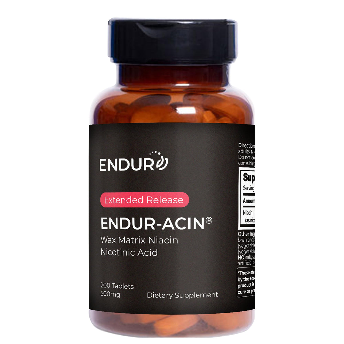 Hero image of Endur-Acin Niacin 500mg bottle with 200 tablets