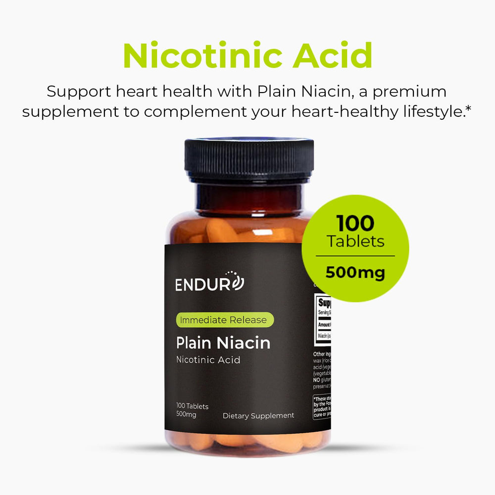 Close-up of Endur Plain Niacin immediate-release tablet core