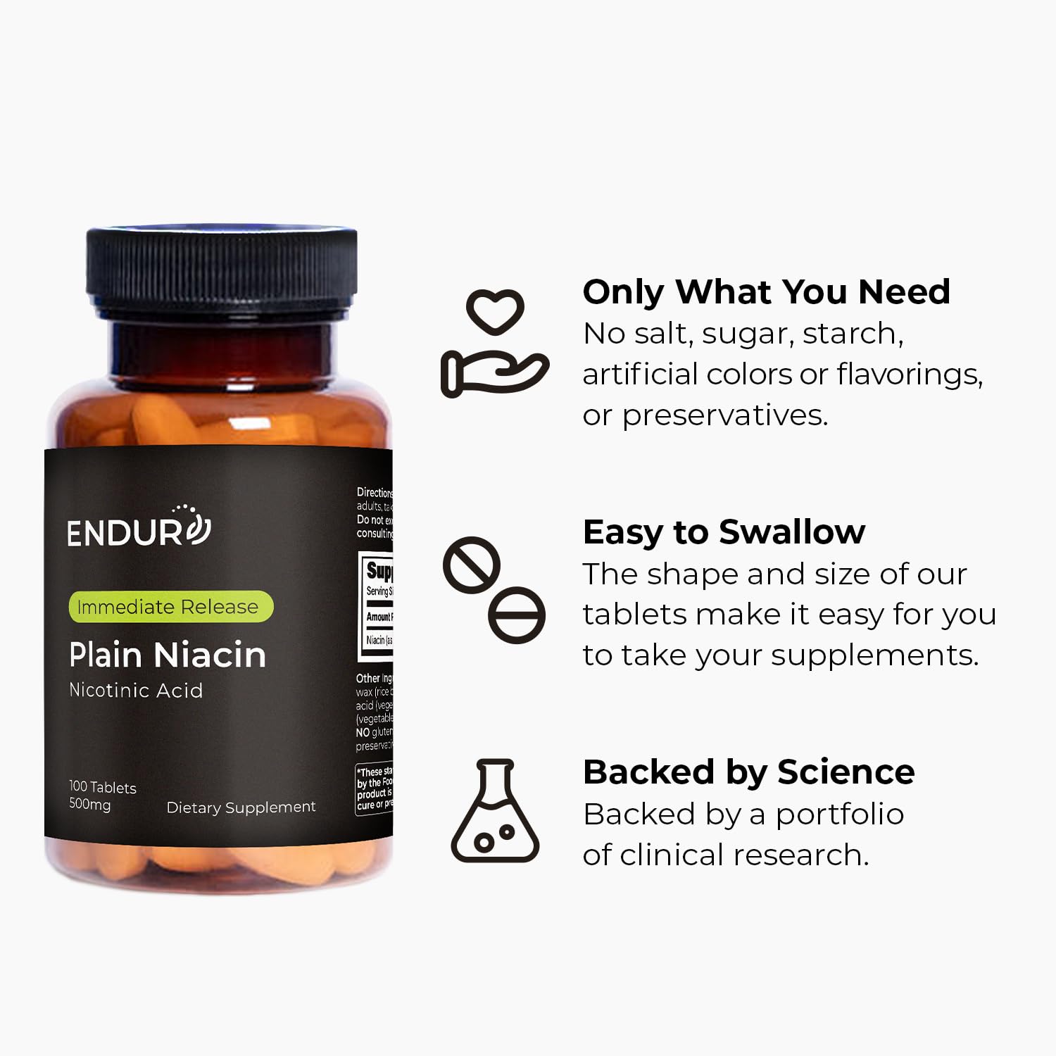Gluten-free, vegan/vegetarian safe Endur Niacin product