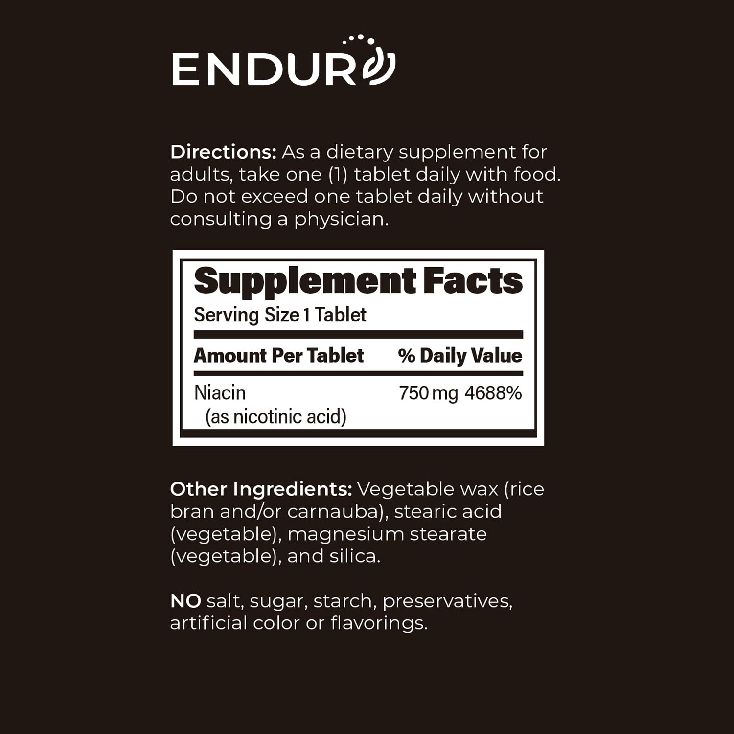 Made in USA label on ENDUR-ACIN packaging