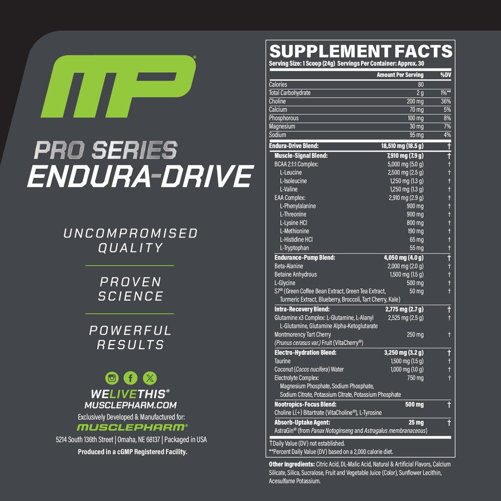 ENDURA-DRIVE powder scoop with Cherry Limeade flavor