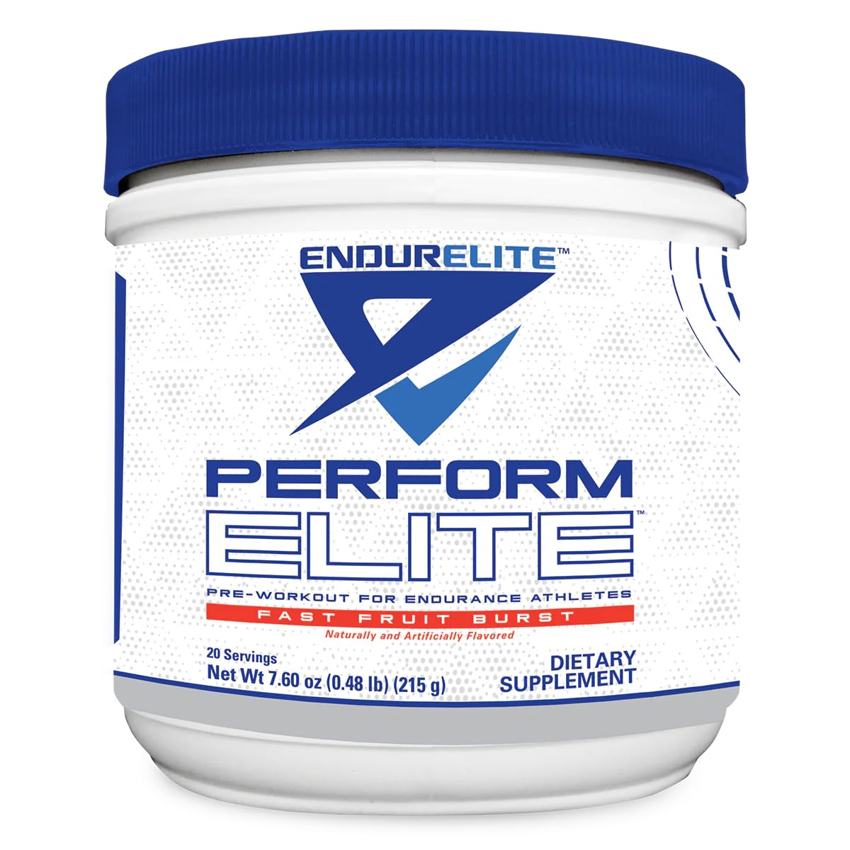 EndurElite Perform Elite powder canister for sustained energy during workouts.
