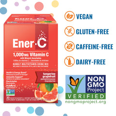 Label showing 1000mg Vitamin C per packet