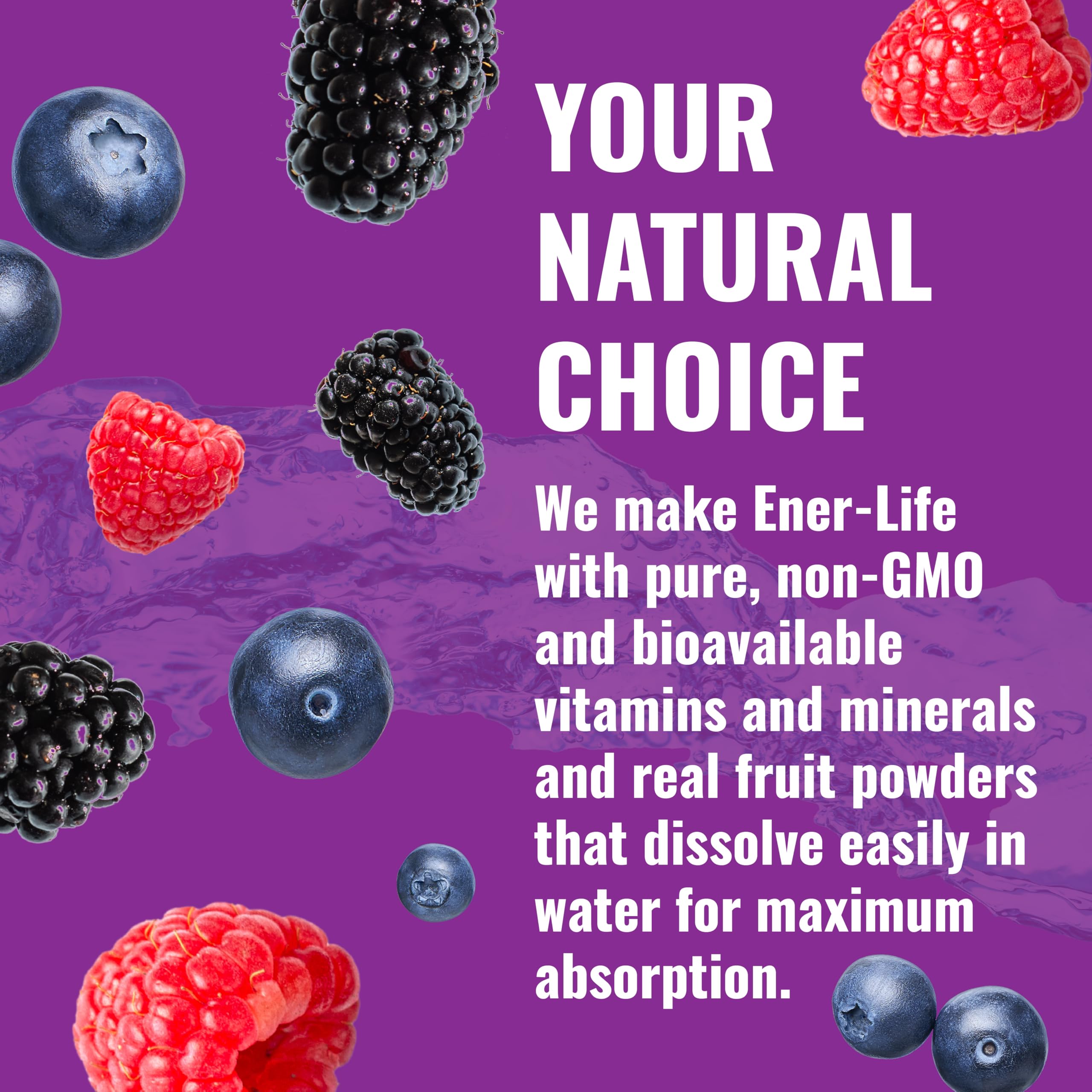 Ener-C Ener-IV fruit-flavor close-up highlighting natural taste and low sugar.