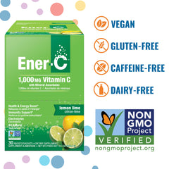 Close-up of Ener-C vitamin packets for hydration