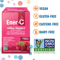 Ener-C Raspberry hydration packets close up