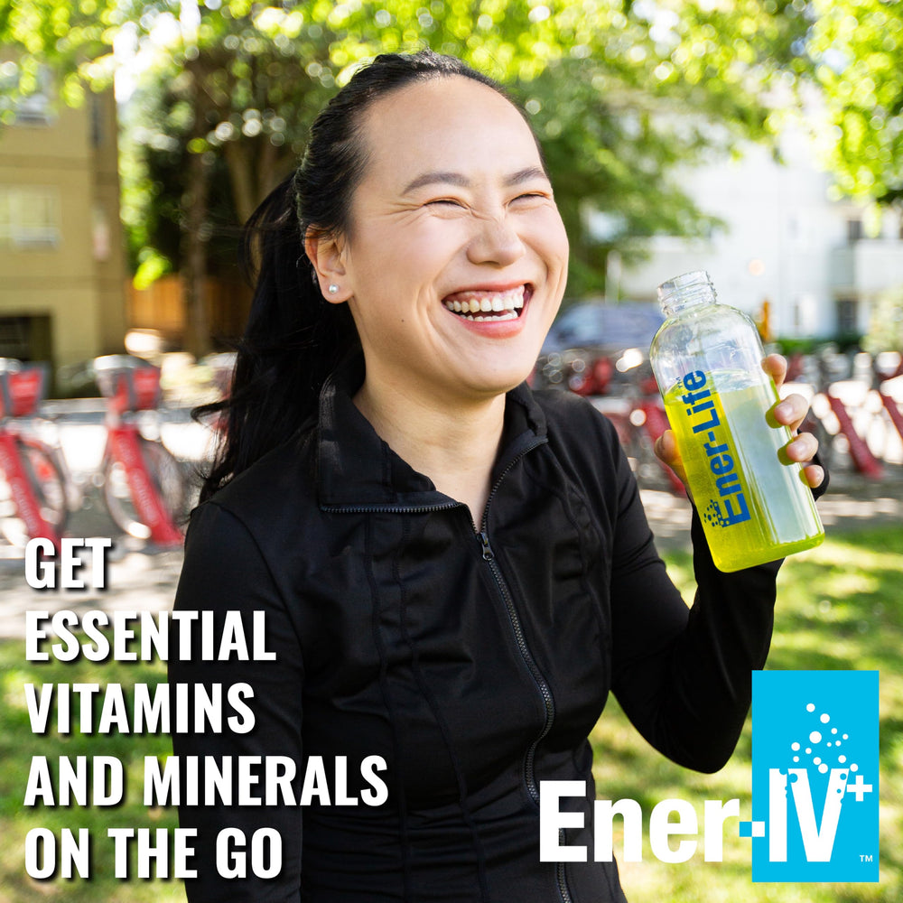 Ener-C bottle highlights vitamin C and zinc for everyday wellness.