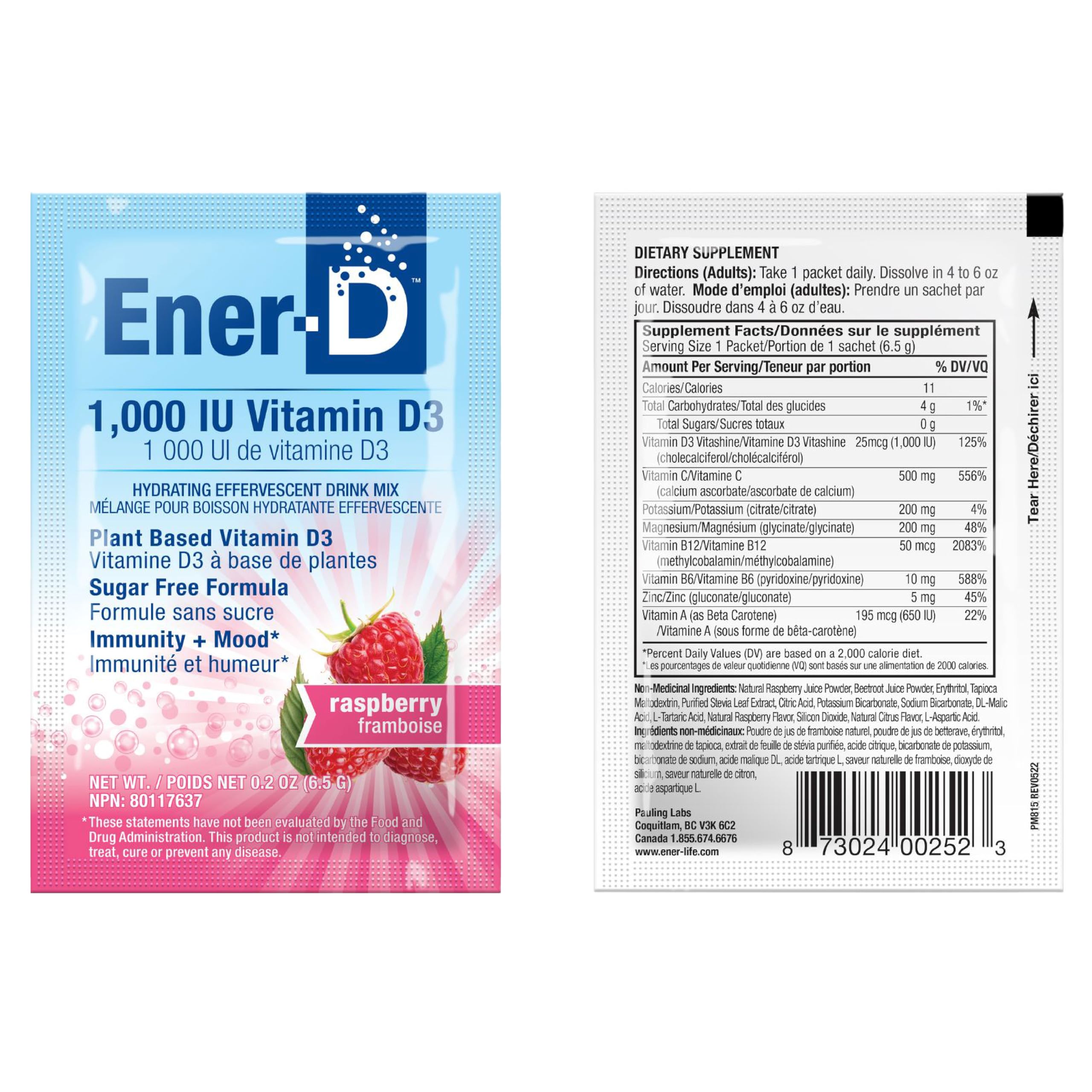 Nutritional information highlighting zinc, magnesium, and Vitamin C