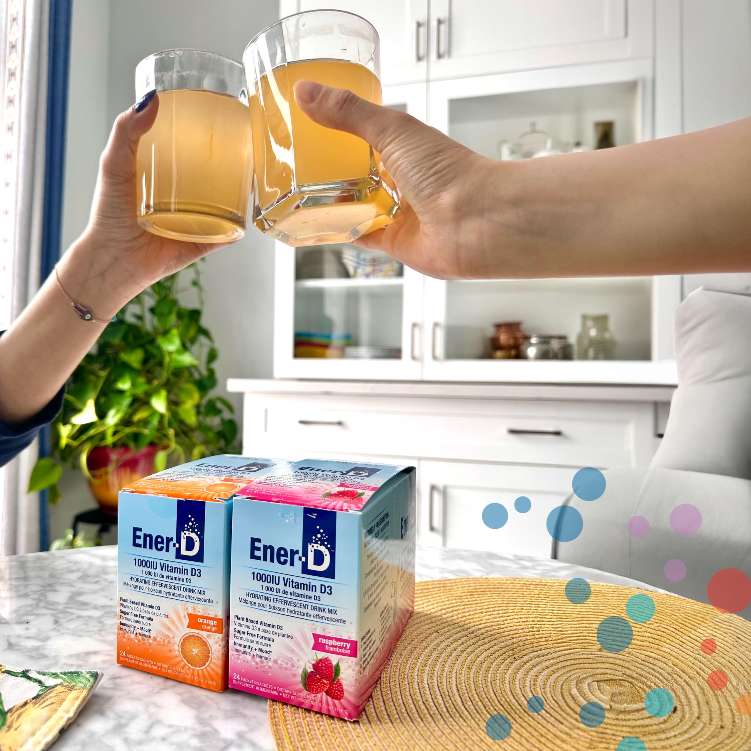 Ready-to-drink Ener-D Raspberry hydration beverage in glass