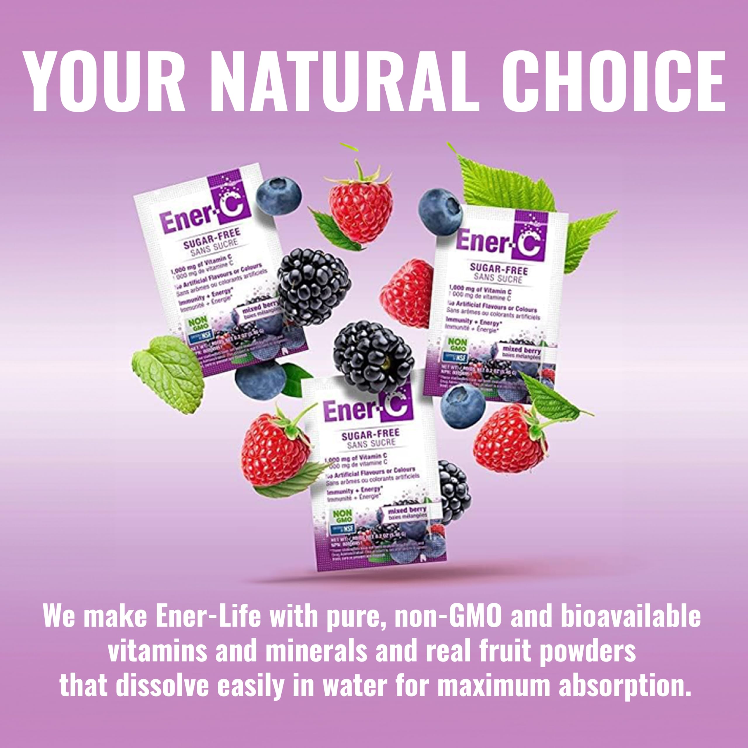 Electrolytes in Ener-C sugar-free Mixed Berry drink mix