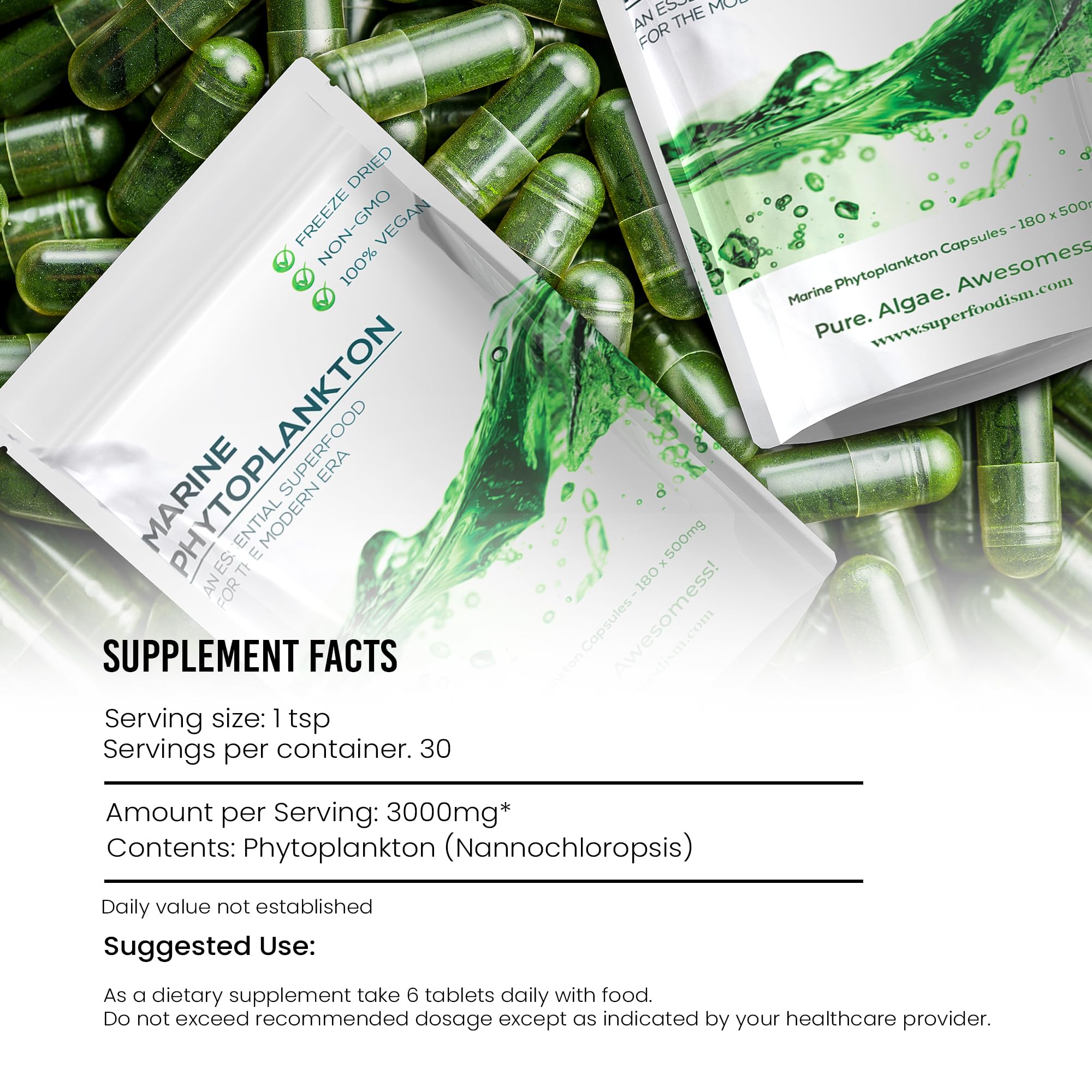 Phytoplankton supporting energy and cellular health