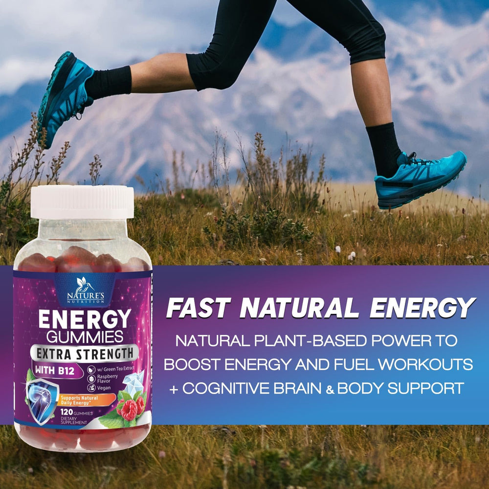 Nutrition facts label graphic for Energy Gummies Berry