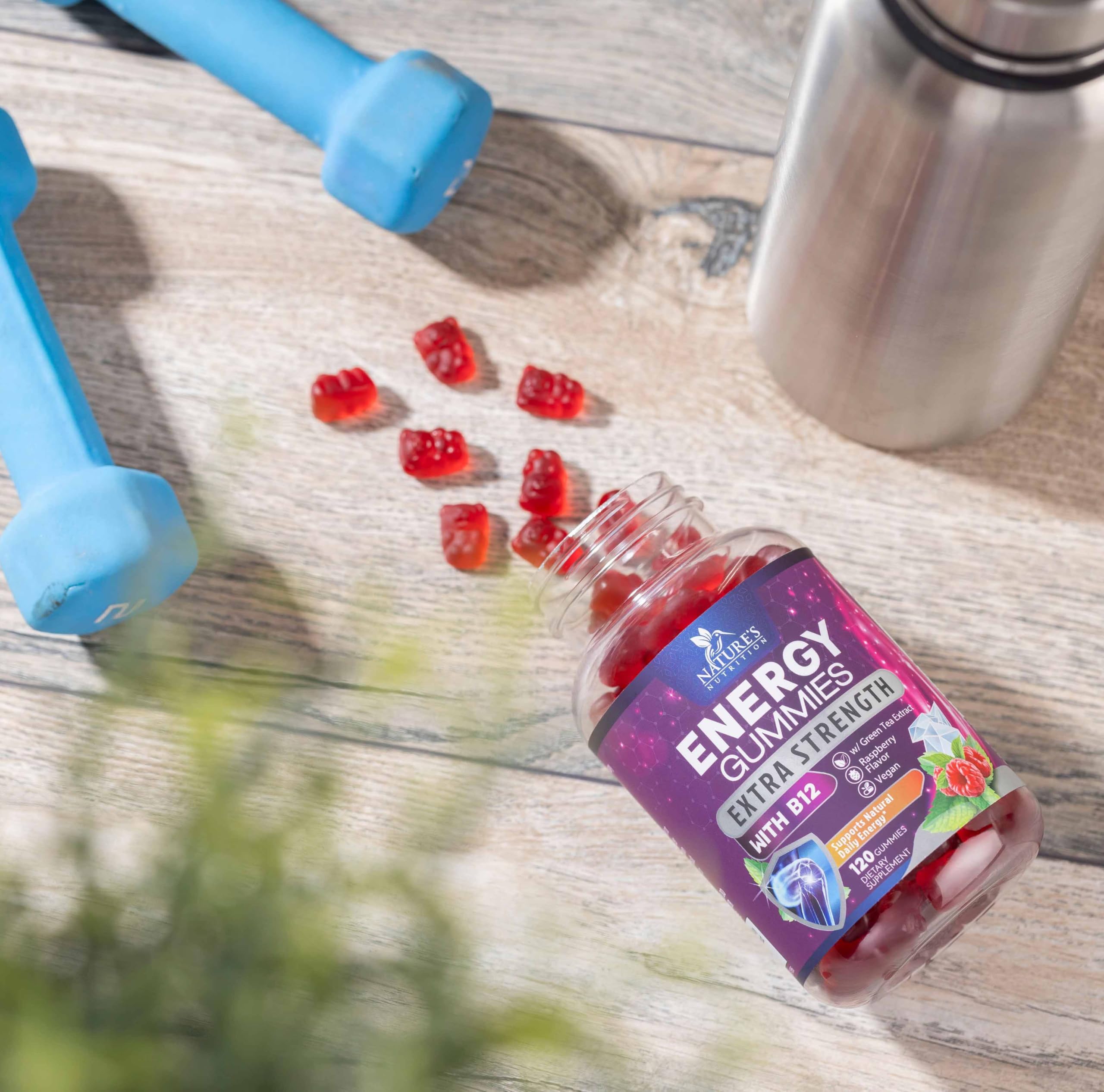 60-count berry flavor energy gummies container