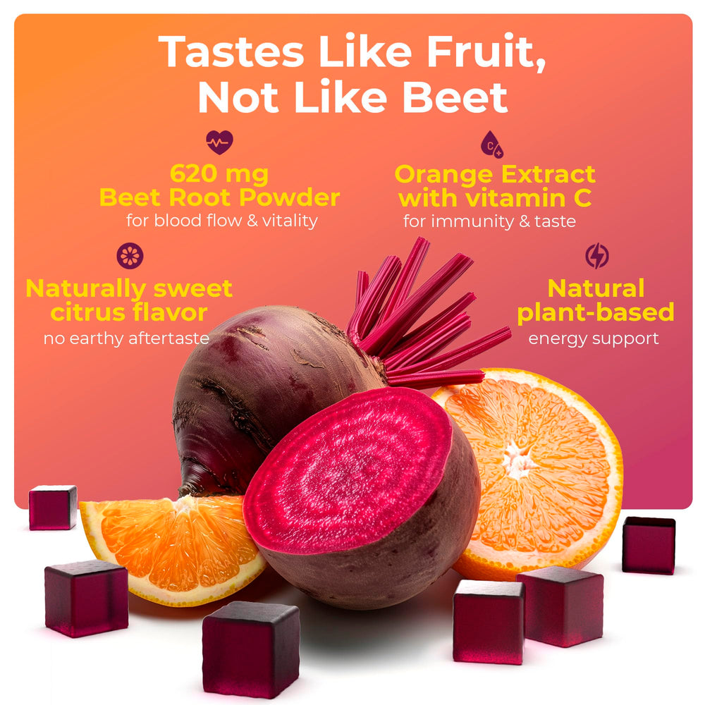Energy of Life Beet Boom packaging front showcasing natural ingredients and heart health focus.