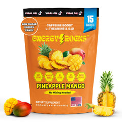 Energy Rocks pineapple mango crystals pack — tropical flavor and on-the-go energy boost.
