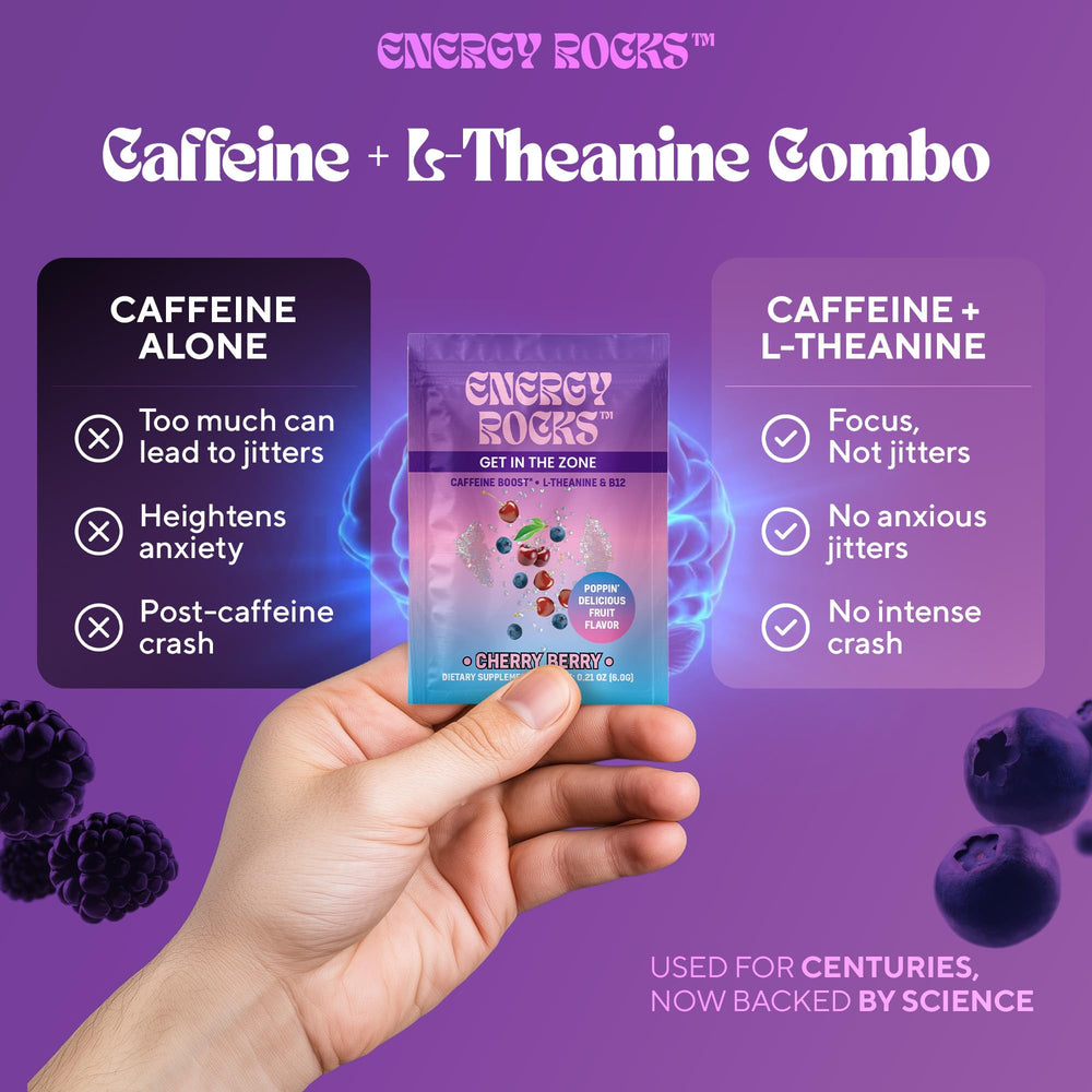 Energy Rocks popping crystals packaging for travel.