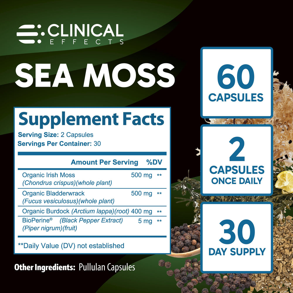 Energy support and vitality from sea moss capsules