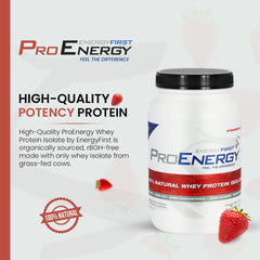 EnergyFirst grass-fed strawberry whey shaker for on-the-go recovery