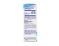 Close-up of 15 mg iron per dose on label