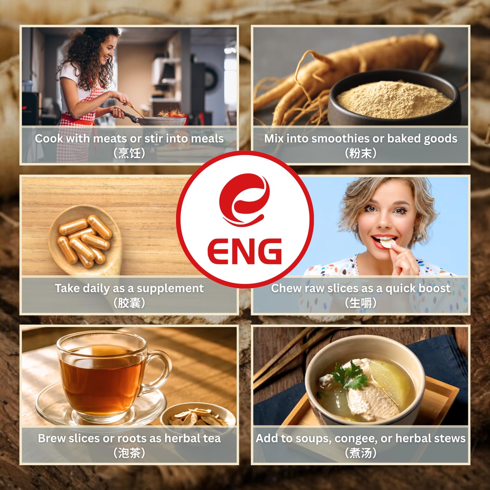 Fresh 4oz box of ENG American ginseng slices from Wisconsin