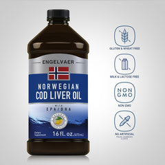 Engelvaer Norwegian Cod Liver Oil Lemon Flavor bottle