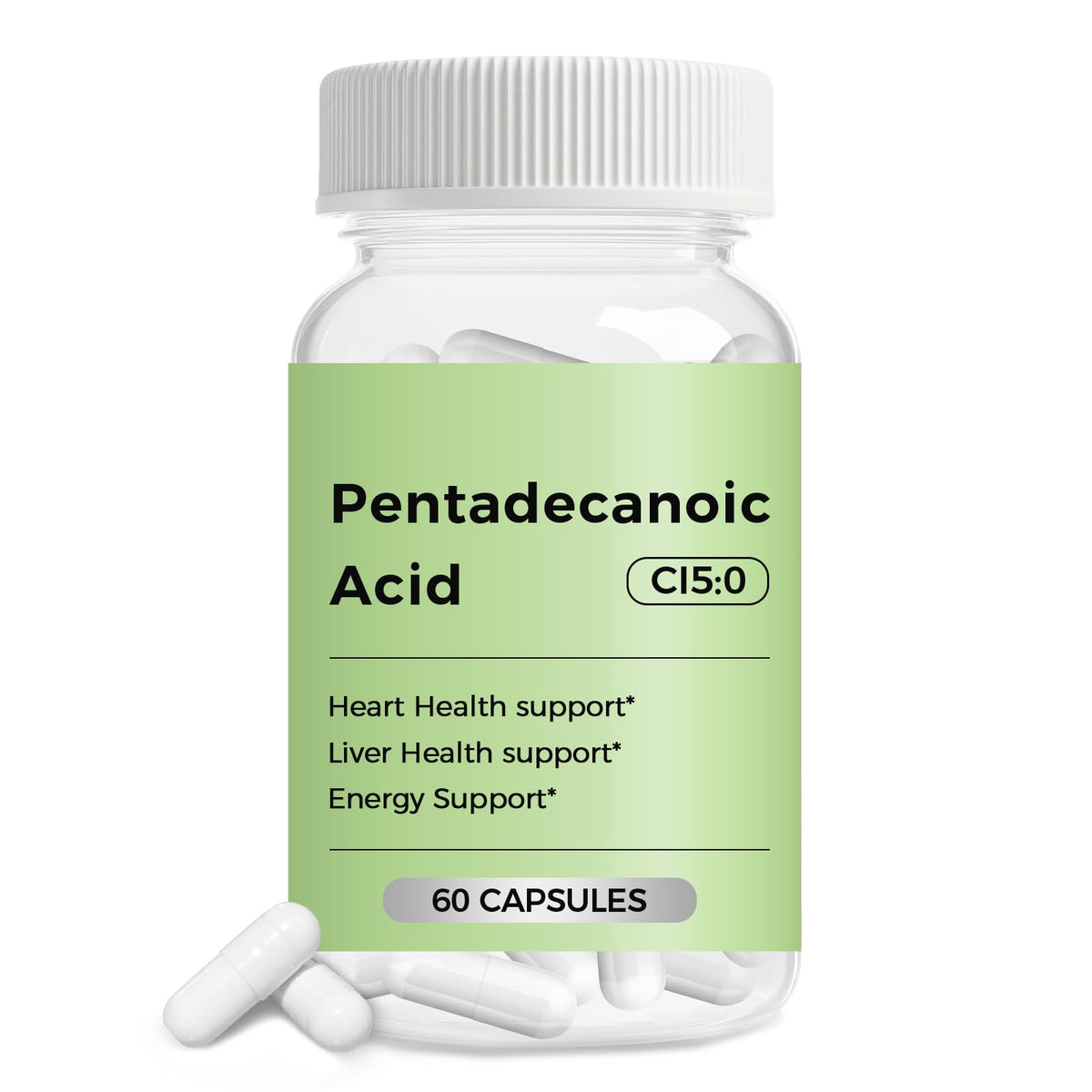 Engtozl Pentadecanoic Acid C15:0 supplement bottle with 60 capsules