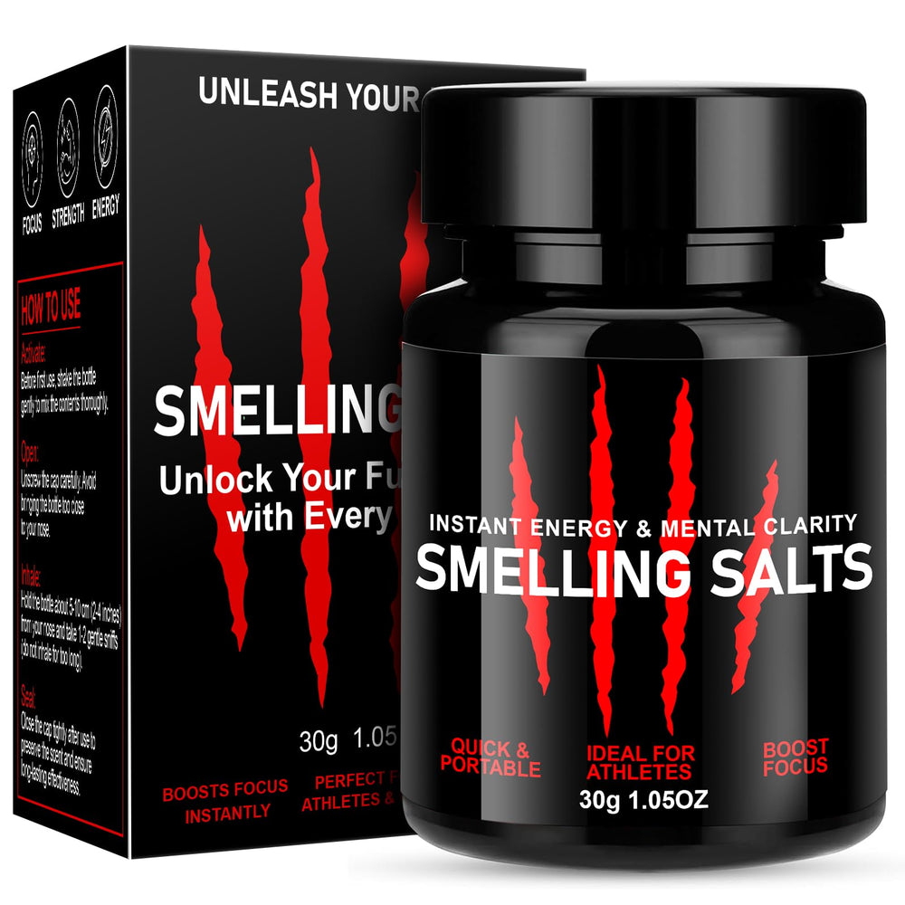 Front view of Enhanced Focus & Explosive Force salts bottle – red 30g