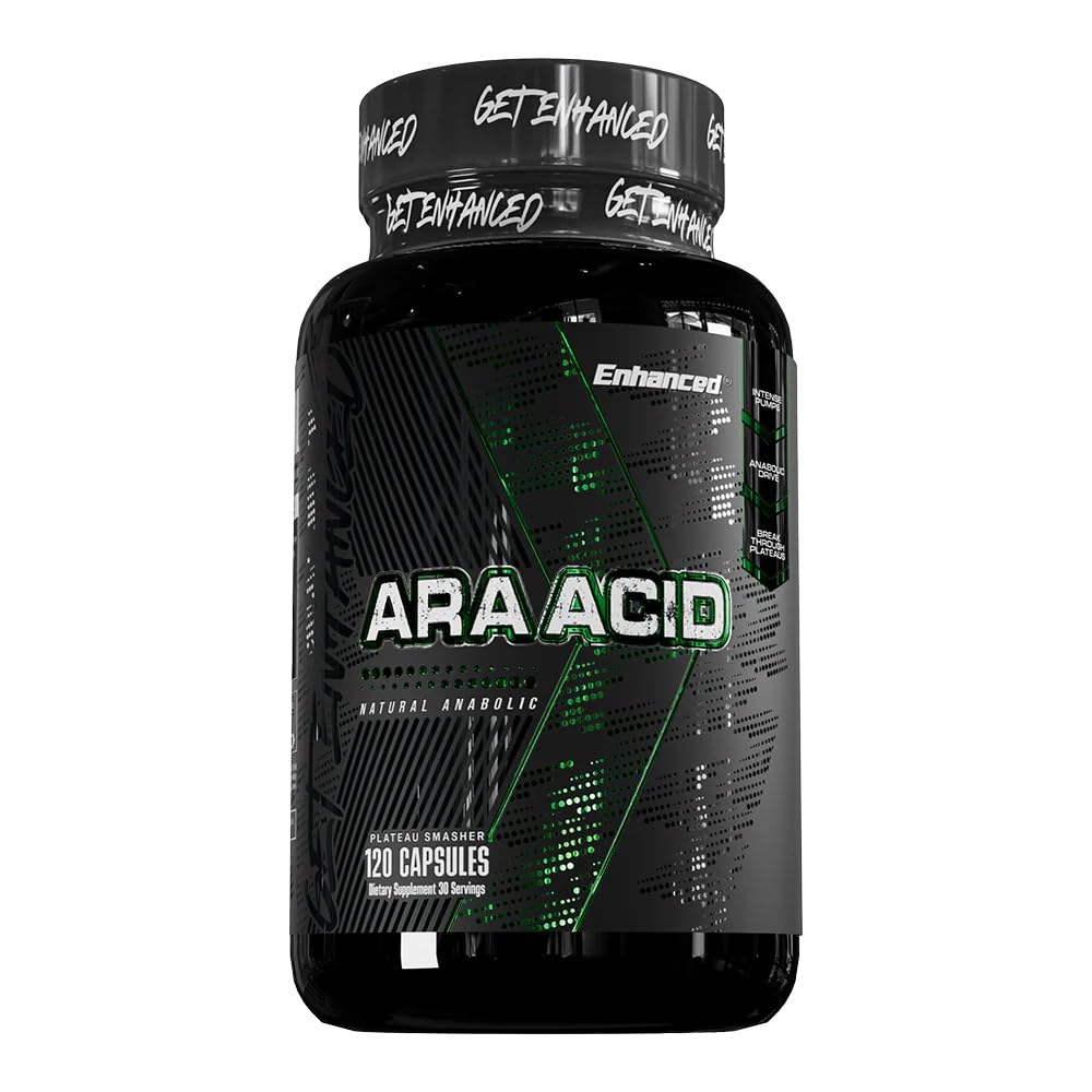 Front view of Enhanced Labs Arachidonic Acid 120 capsules bottle