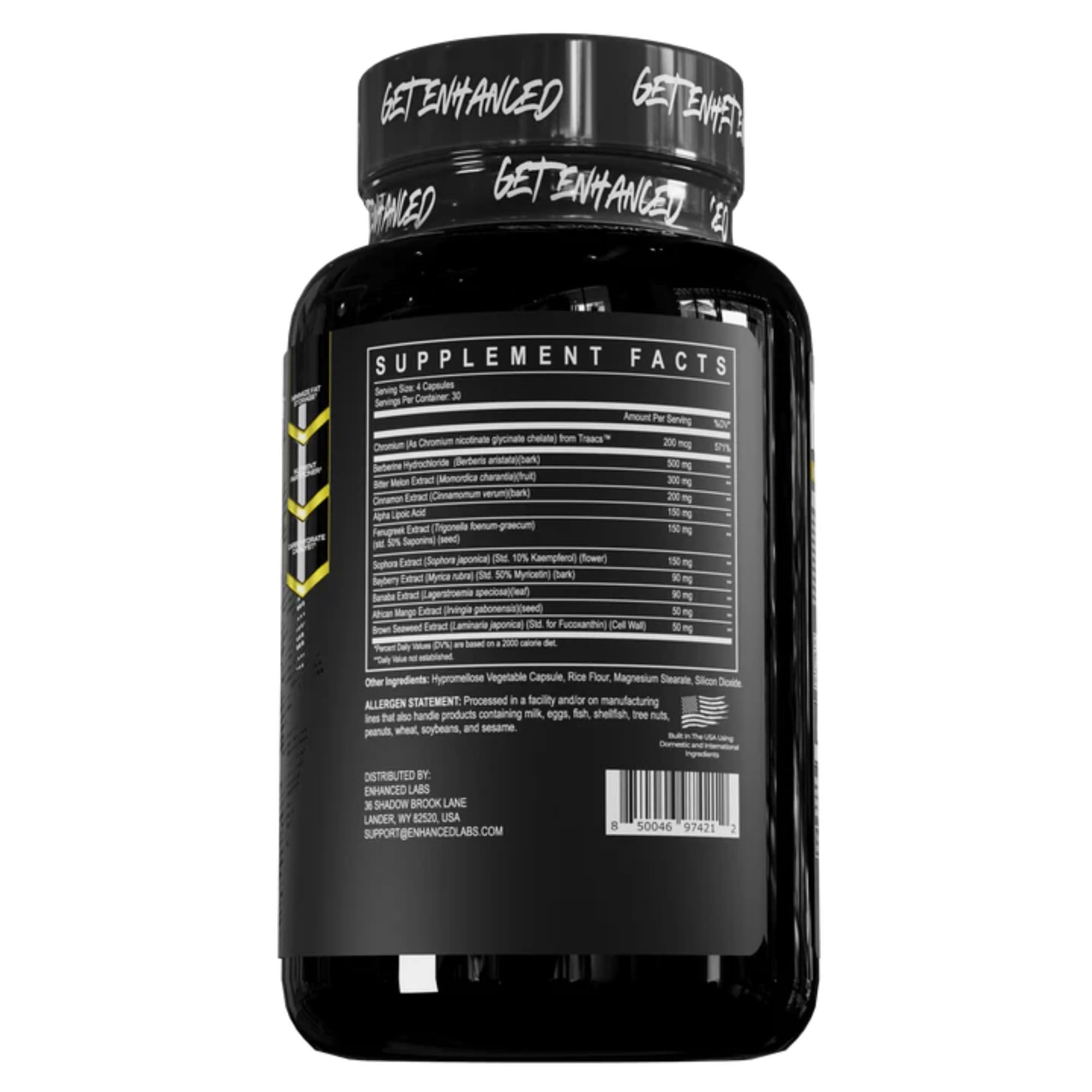 Enhanced SLIN bottle on gym shelf suggesting convenient daily supplementation for workouts.