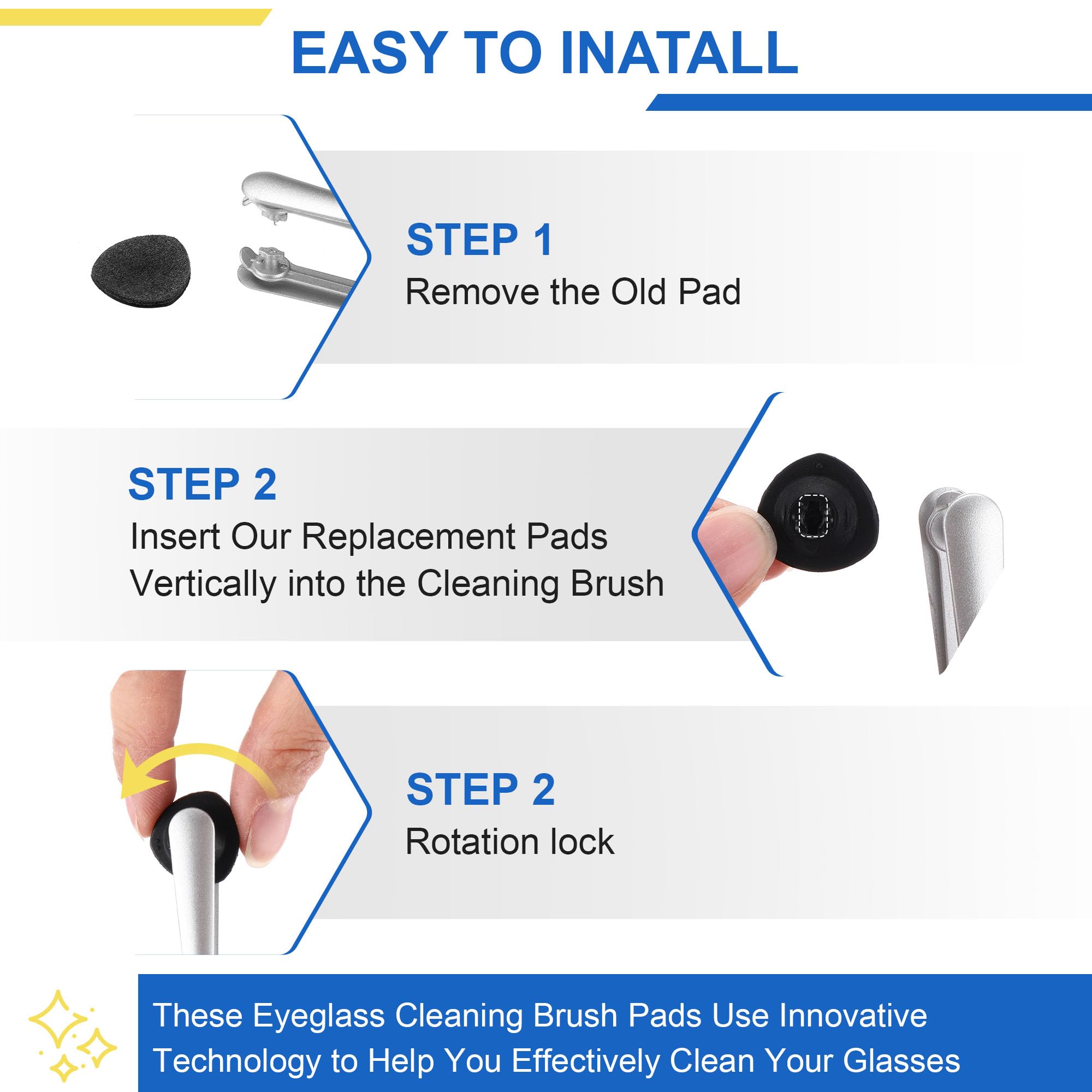 Enhon replacement cleaner pad for CarbonKlean eyeglass cleaner – pad 5, black suede