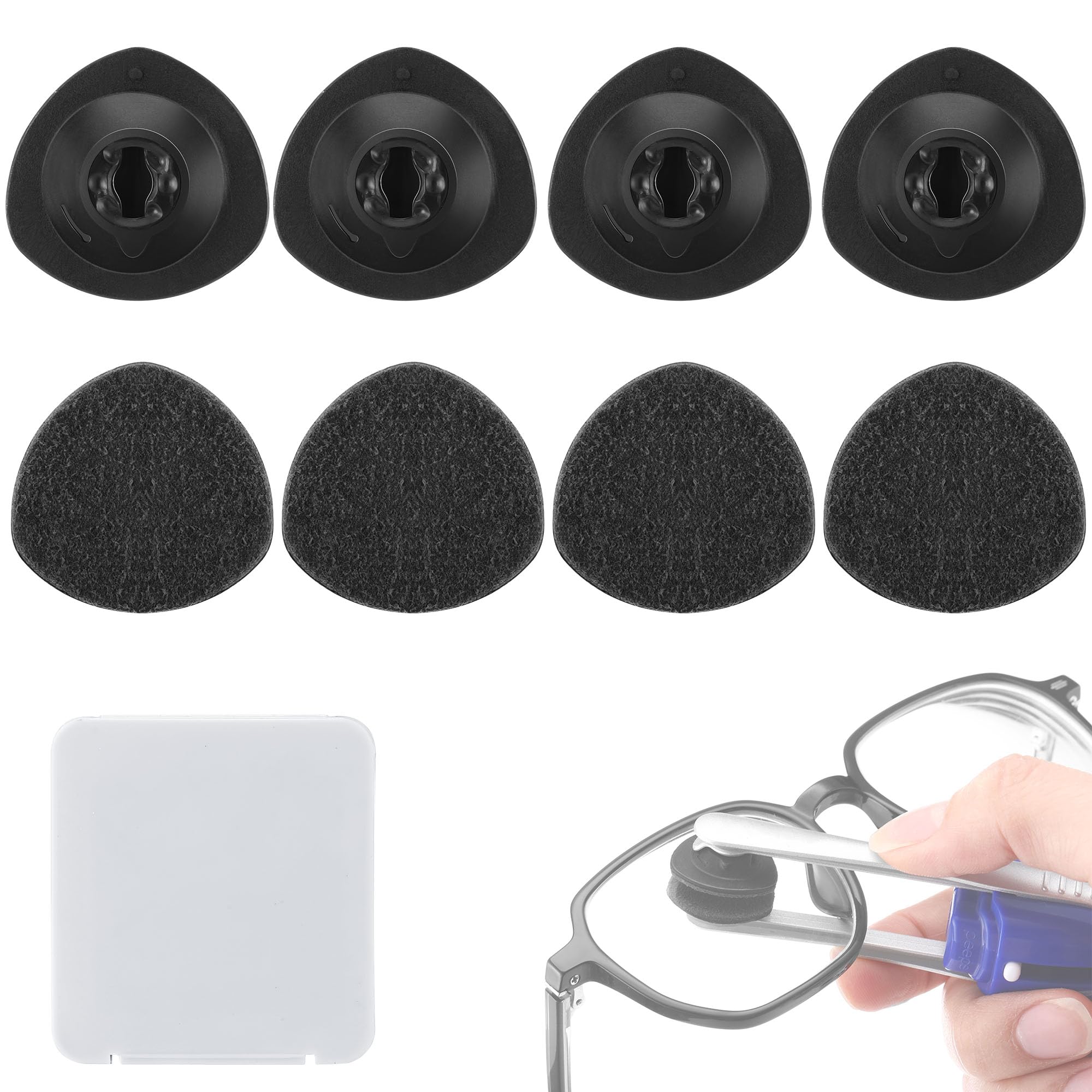 Eight replacement eyeglasses cleaner pads compatible with CarbonKlean