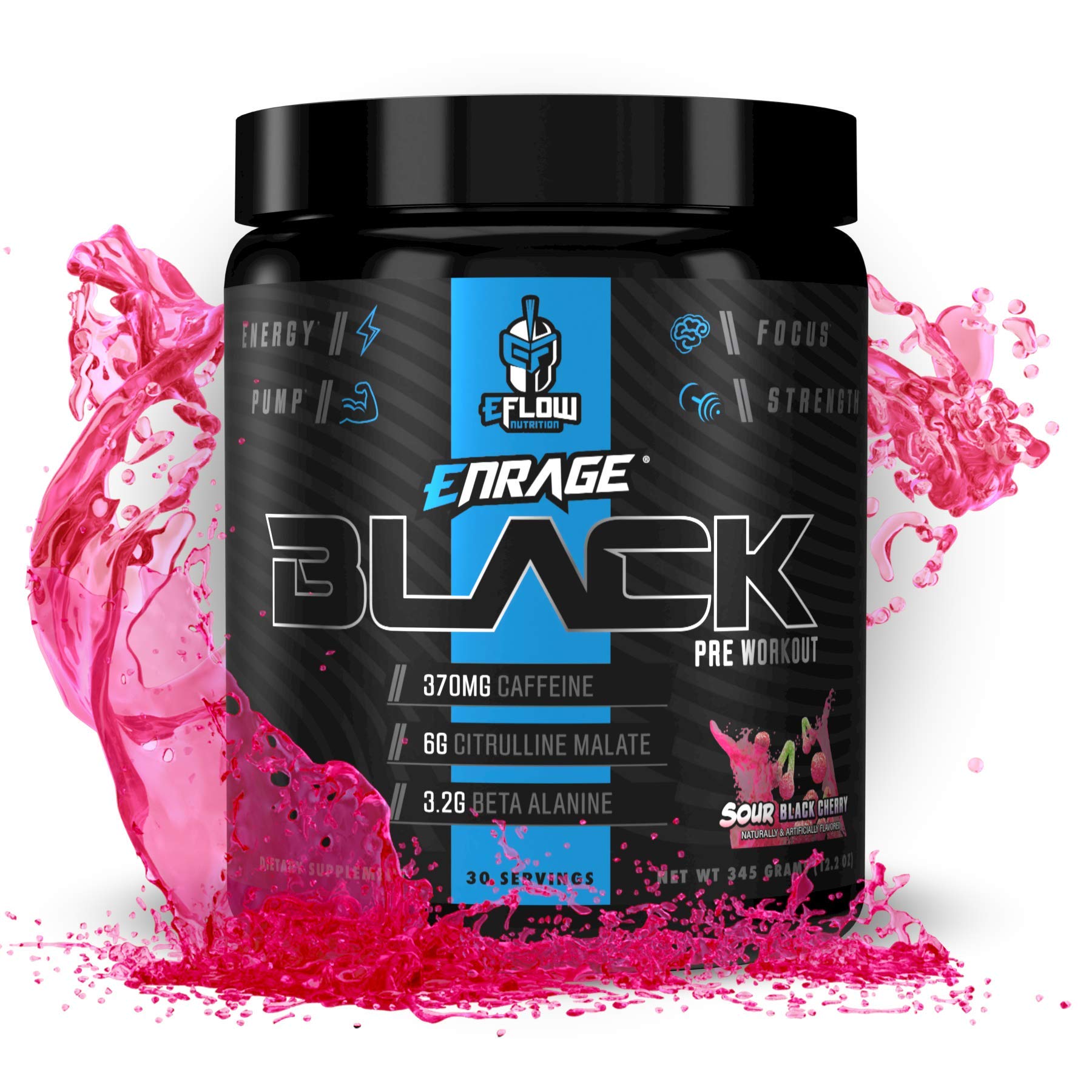 eFlow Nutrition Enrage Black bottle ready for an intense training session