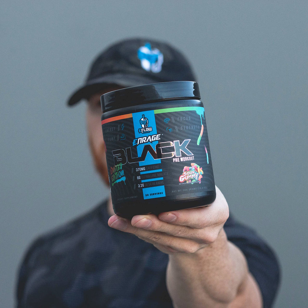 Enrage Black Sour Gummy flavor packet ready for flavor exploration