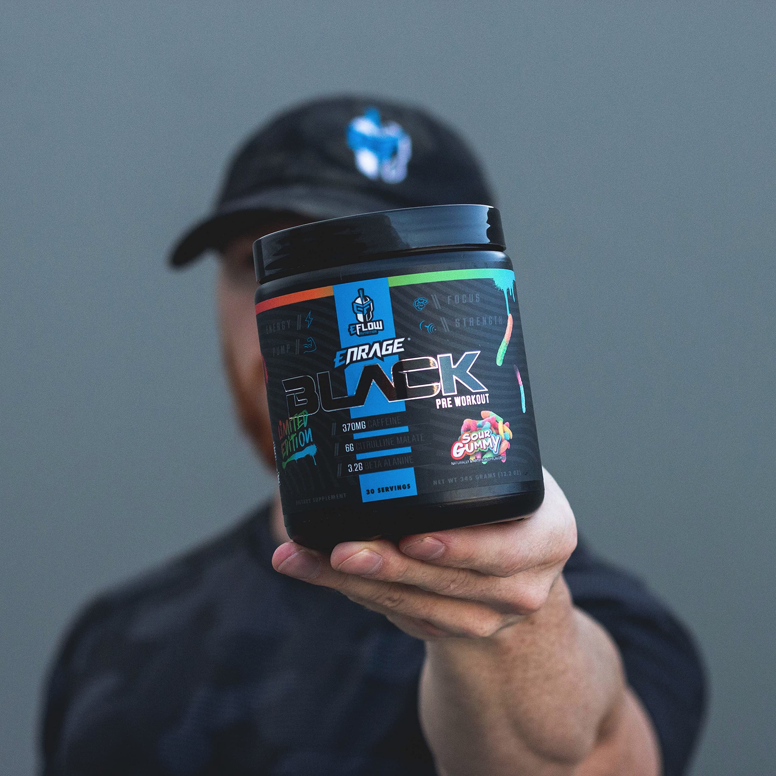 Enrage Black Sour Gummy flavor packet ready for flavor exploration