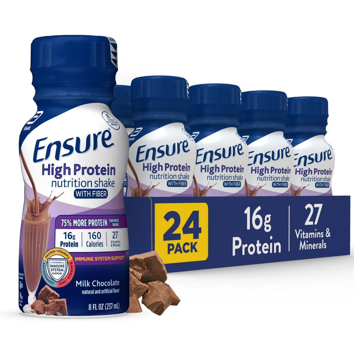 Ensure High Protein Milk Chocolate shake bottle, 8 oz, 24-pack