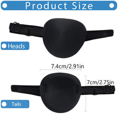 eye patch fully covers one eye with Velcro headband