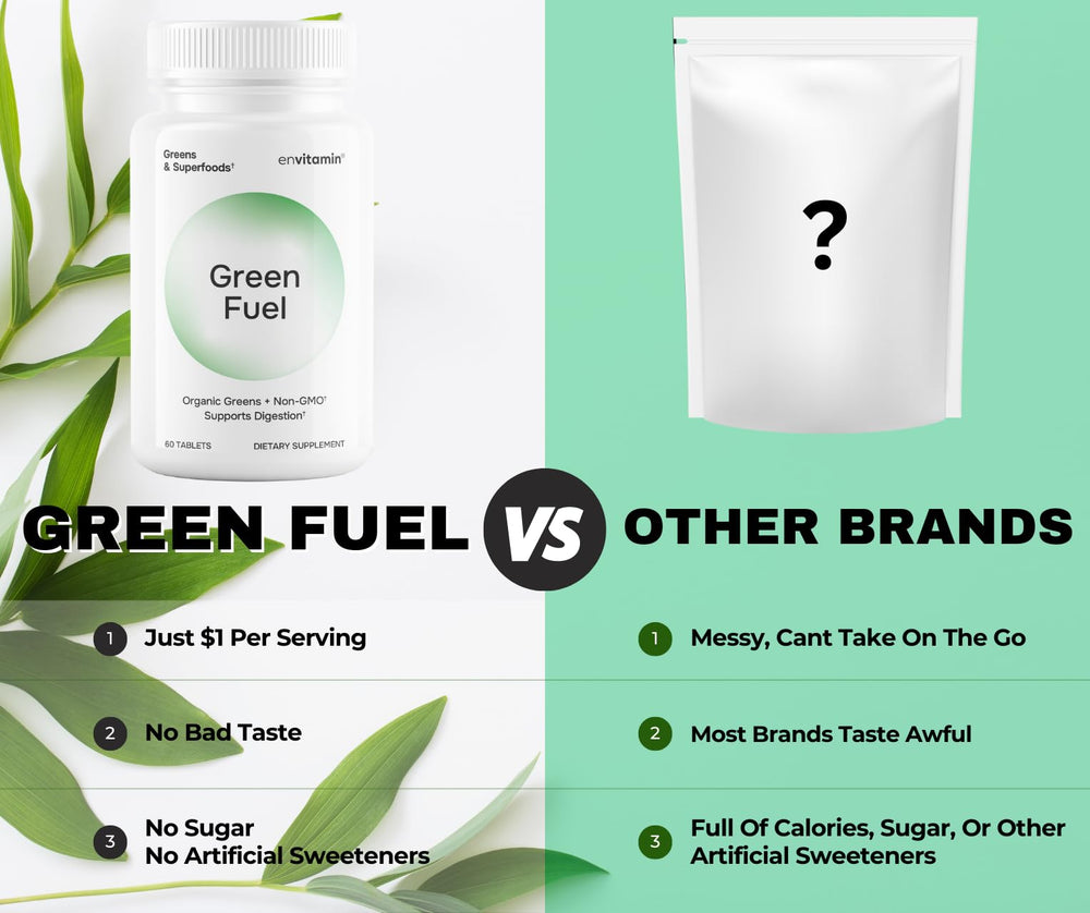 Illustration of fresh greens and natural ingredients for the product