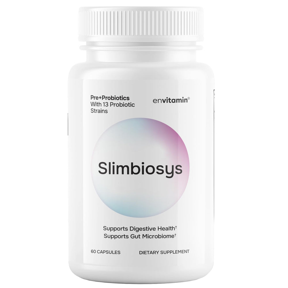 Envitamin Slimbiosys Ultra Probiotic Capsule bottle on white background
