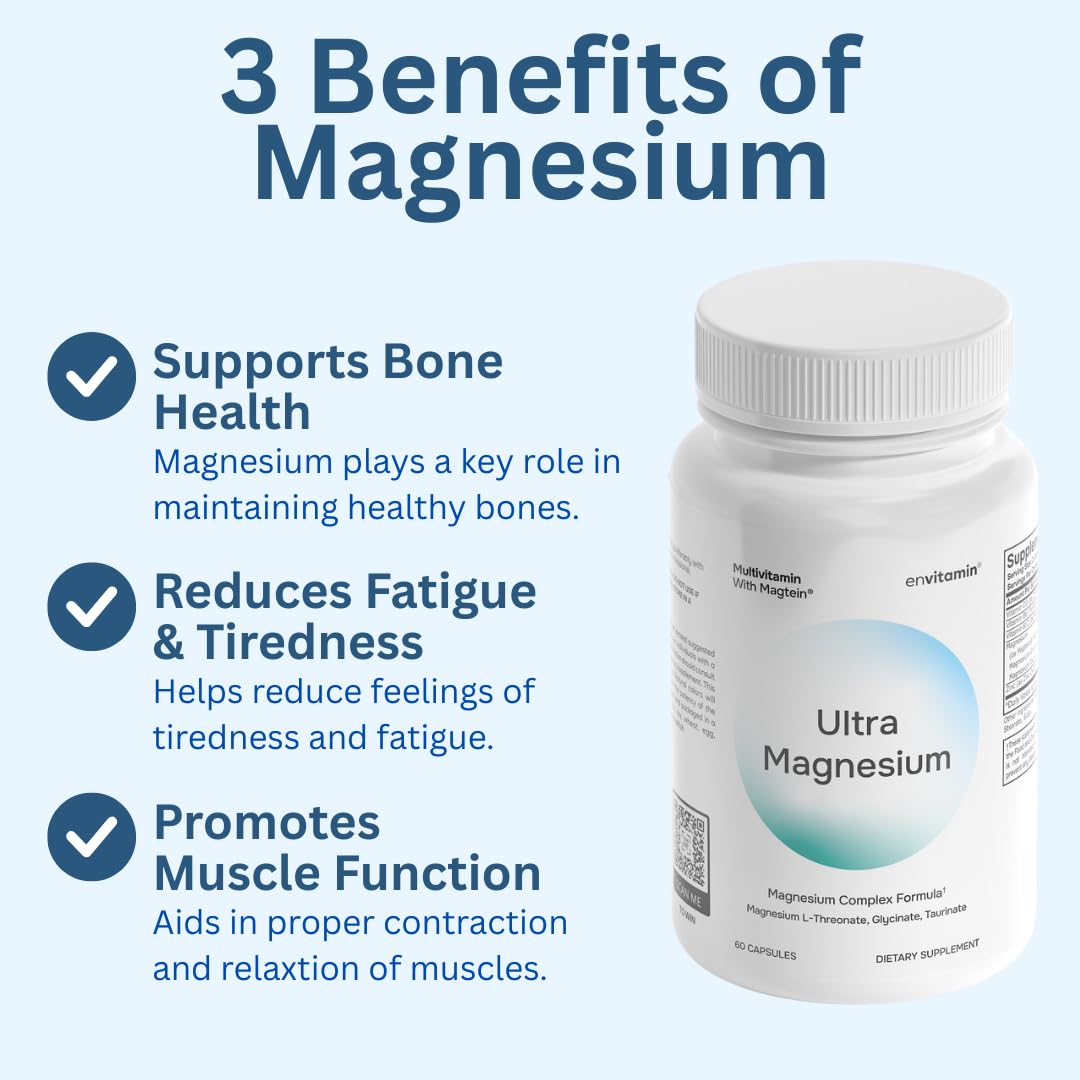 Infographic showing benefits of Ultra Magnesium 1700mg