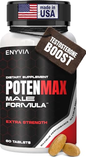 Enyvia natural testosterone booster bottle label highlighting herbal vitality support