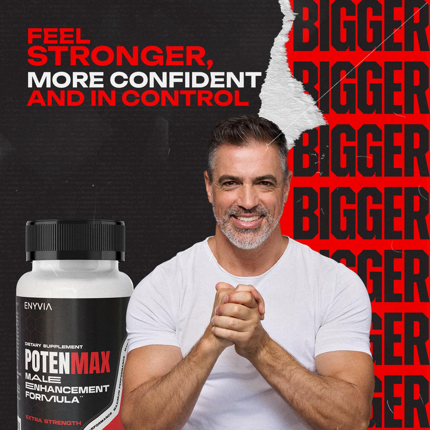 Enyvia testosterone booster Tongkat Ali close-up illustrating energy and performance support