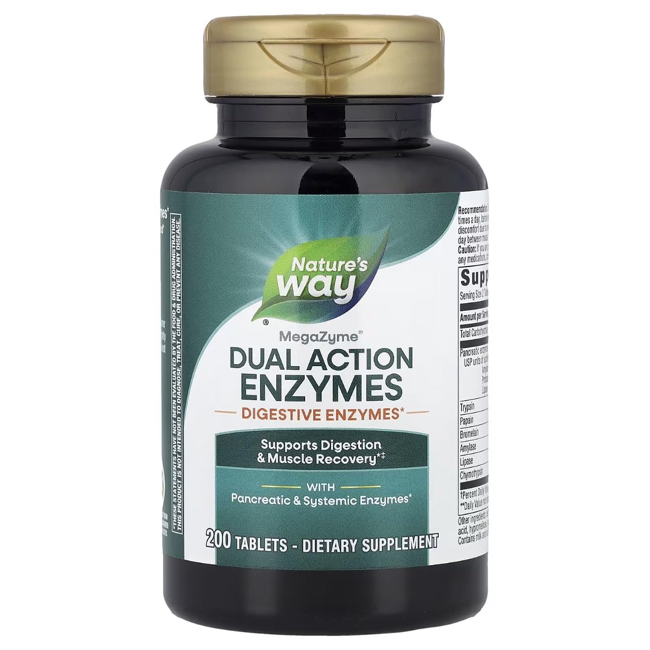 Enzymatic Therapy Mega-zyme 200 Tablets 2 Pack bottle